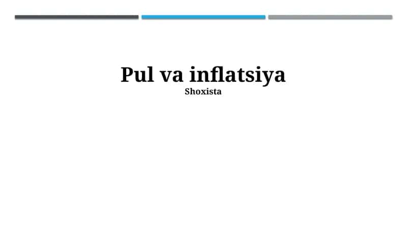 Pul va inflyatsiya