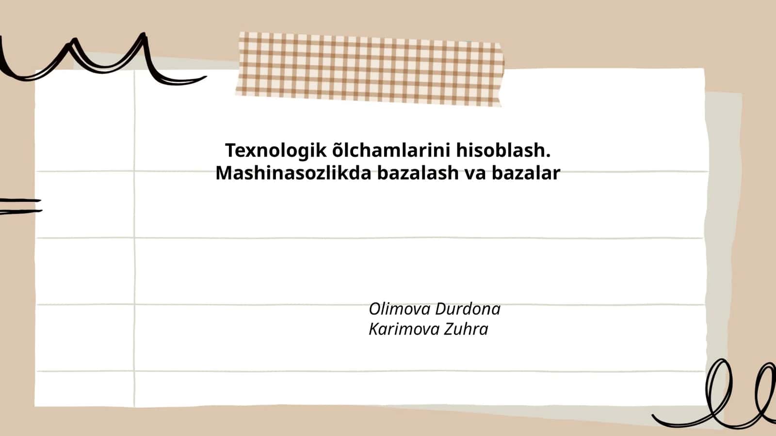 Texnologik õlchamlarini hisoblash
