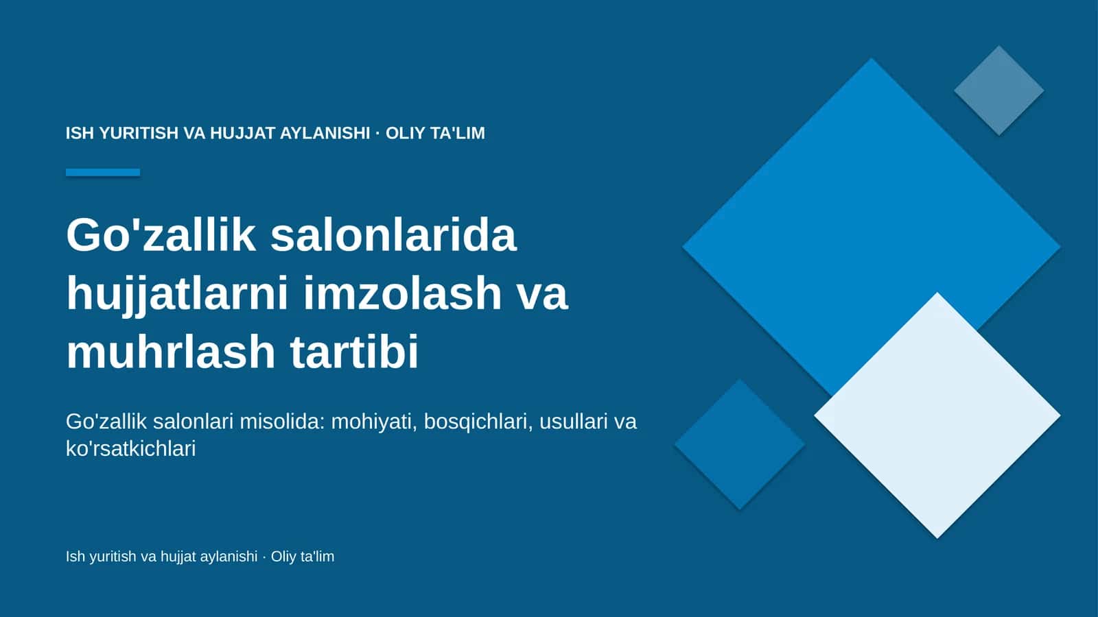 Go'zallik salonlarida hujjatlarni imzolash va muhrlash tartibi