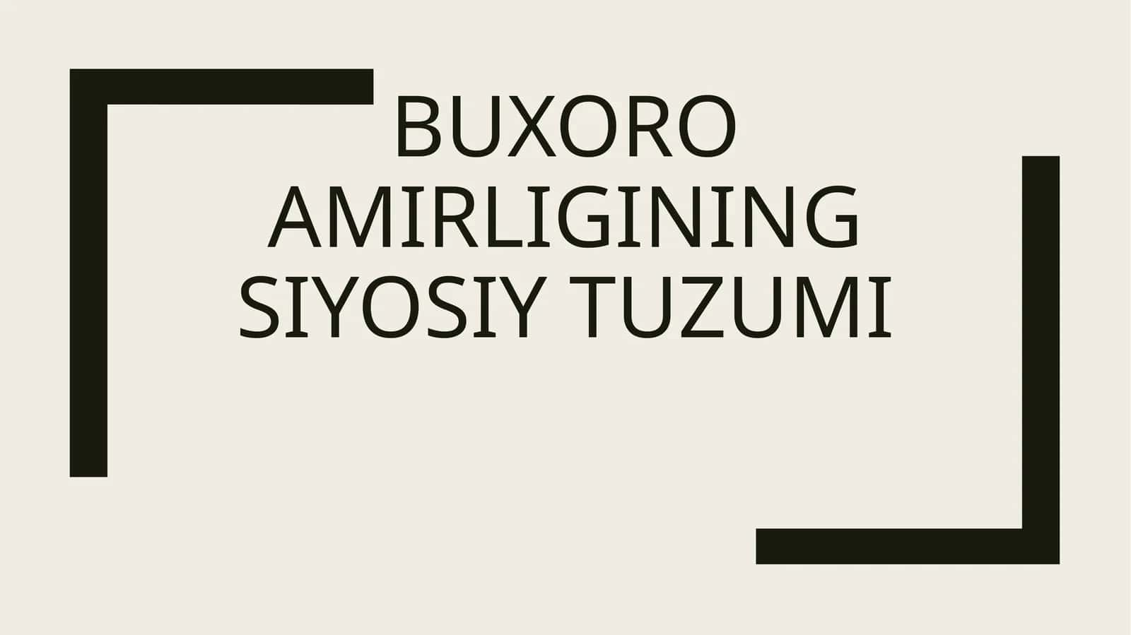 Buxoro amirligining siyosiy tuzumi