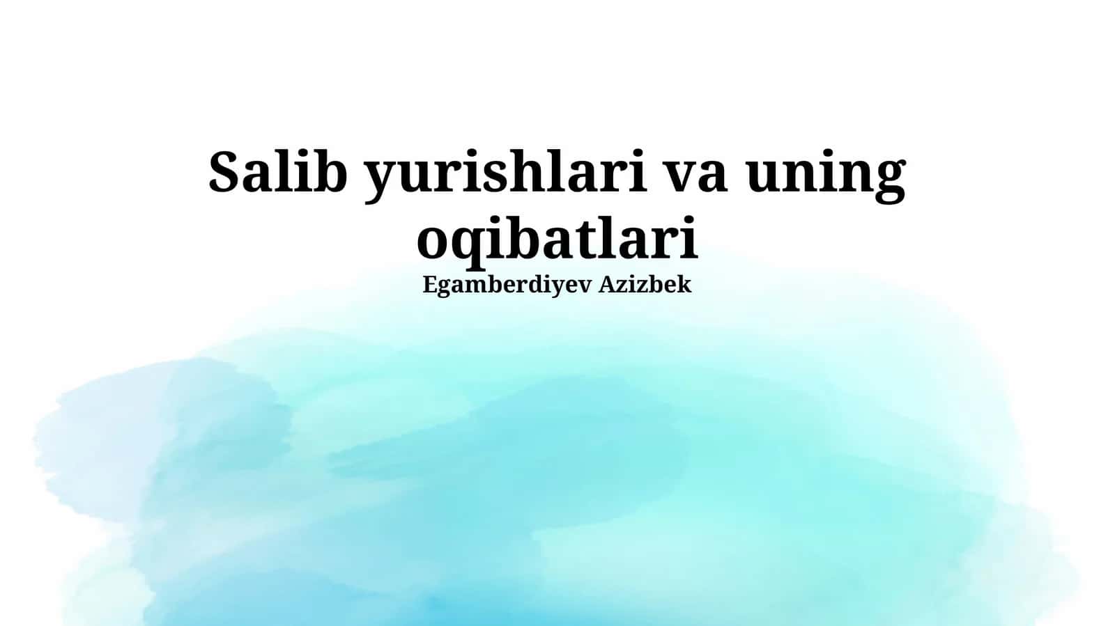 Salib yurishlari va uning oqibatlari