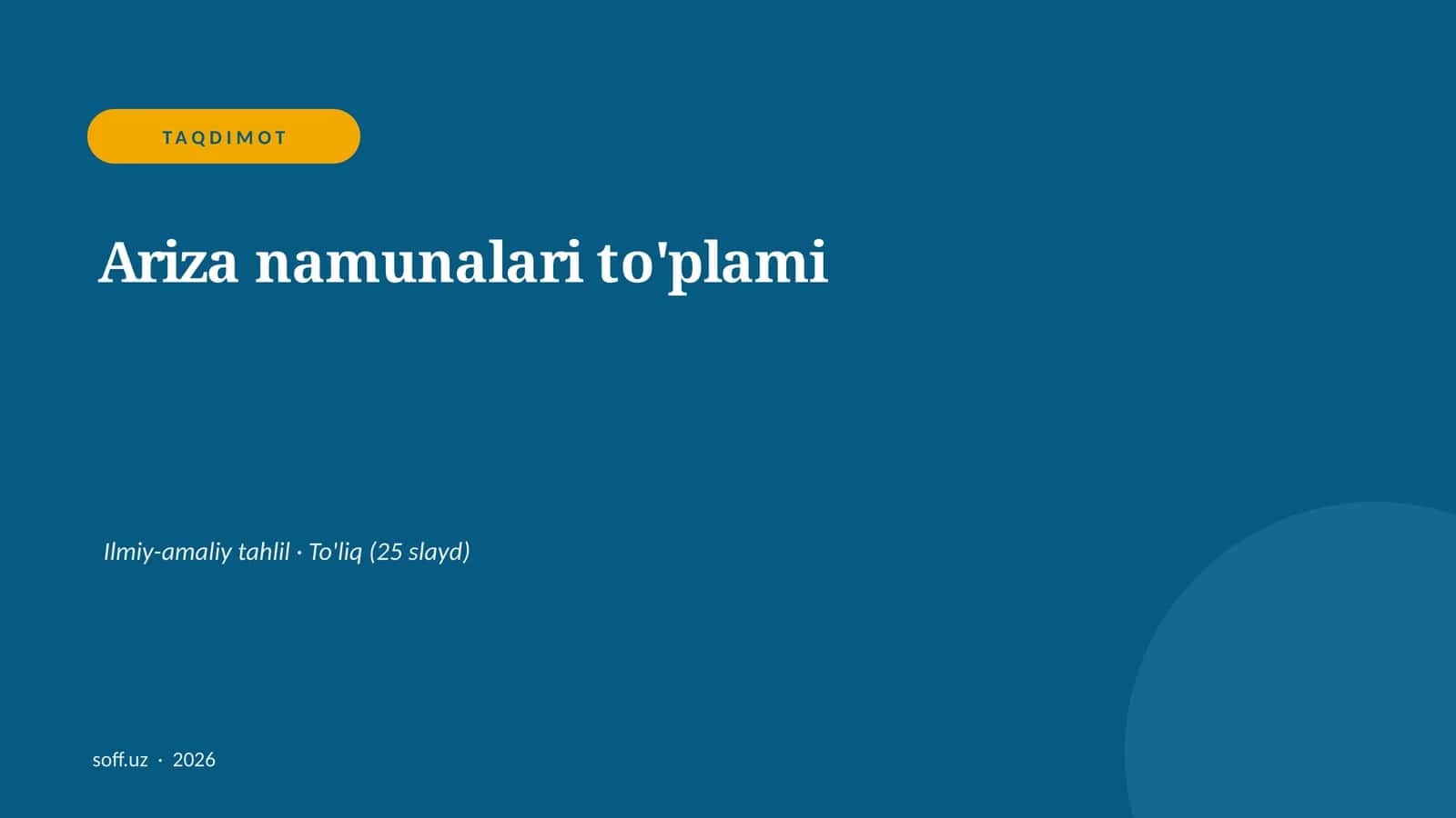 Ariza namunalari to'plami