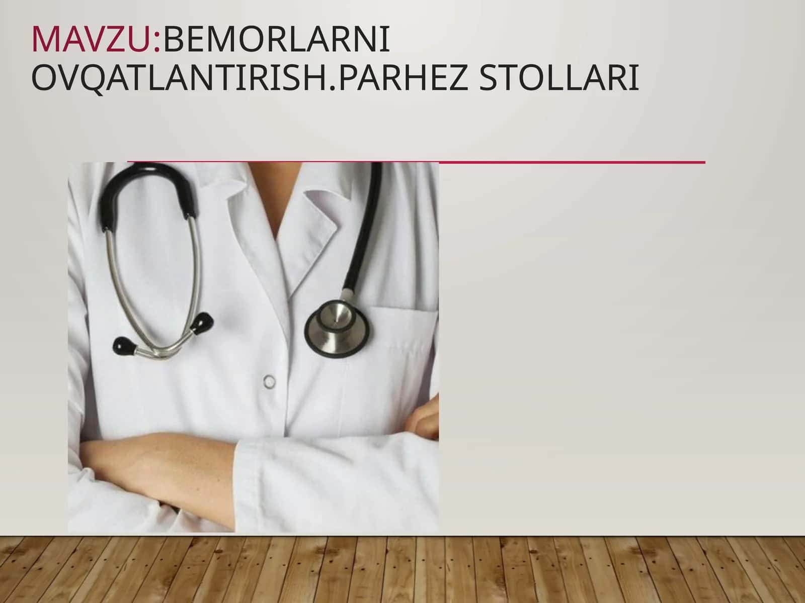Bemorlarni ovqatlantirish.Parhez stollari