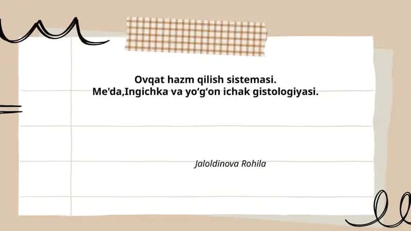 Ovqat hazm qilish sistemasi