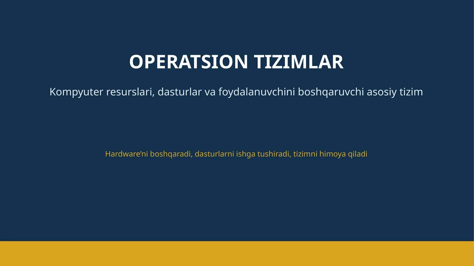 Operatsion tizimlar