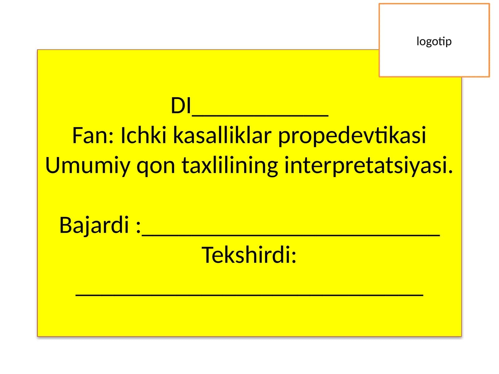 Umumiy qon tahlili propedevtikasi