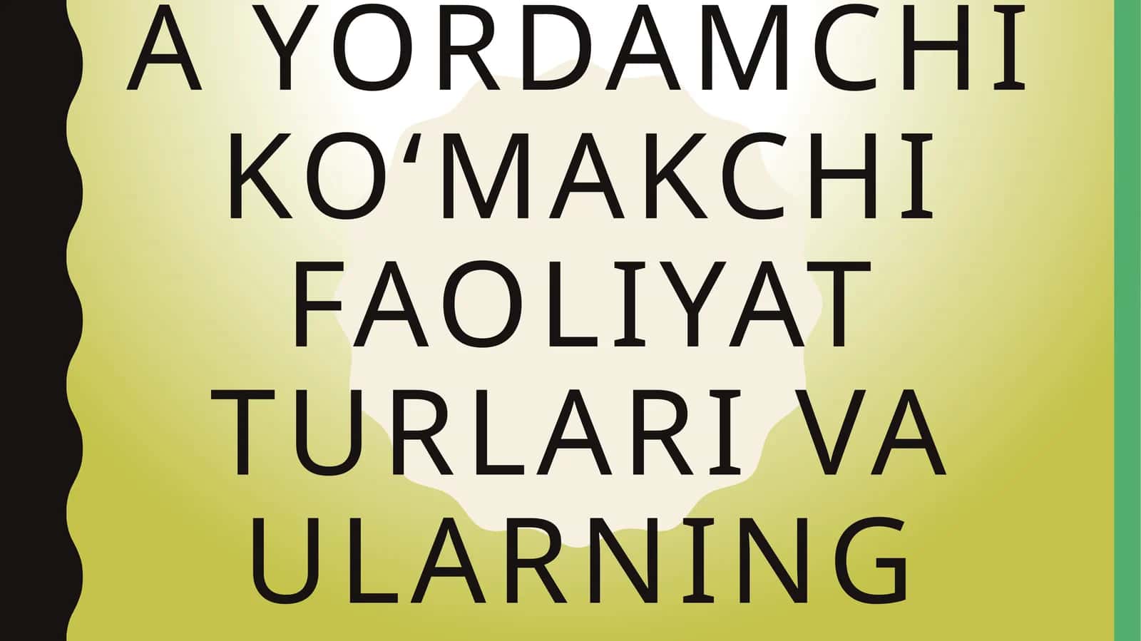 Temir yo‘l transportida yordamchi ko‘makchi faoliyat turlari va ularning buxgalteriya hisobi