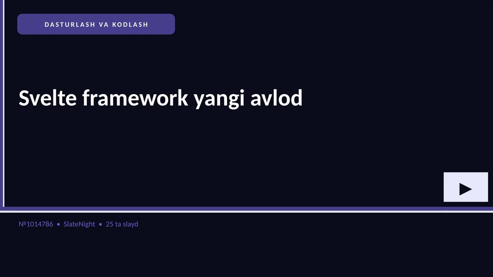 Svelte framework yangi avlod
