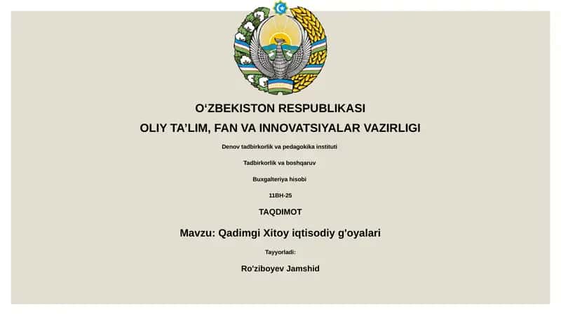 Qadimgi Xitoy iqtisodiy g'oyalari