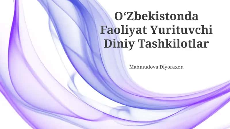 Oʻzbekistonda Faoliyat Yurituvchi Diniy Tashkilotlar