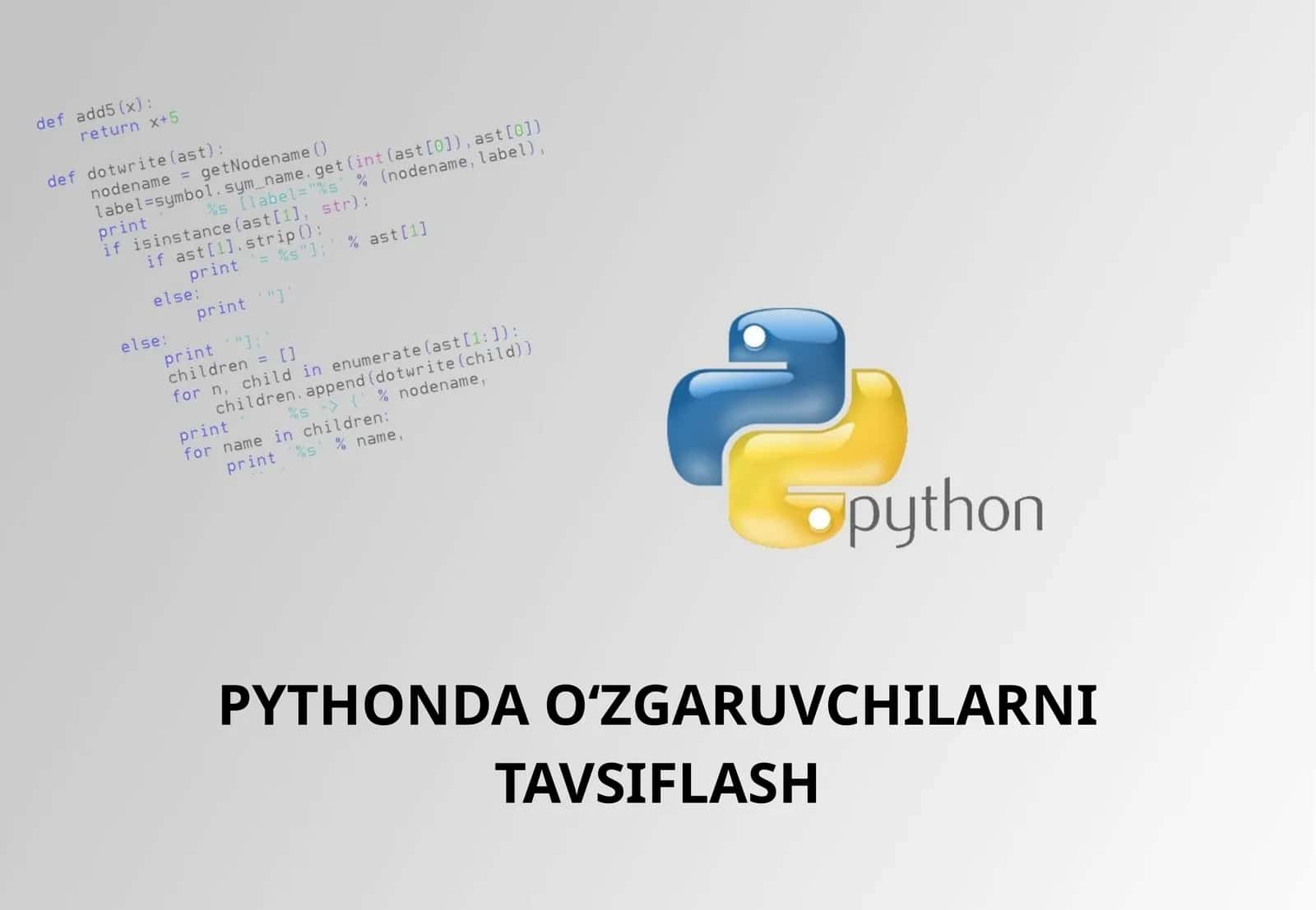 PYTHONDA O'ZGARUVCHILARNI TAVSIFLASH