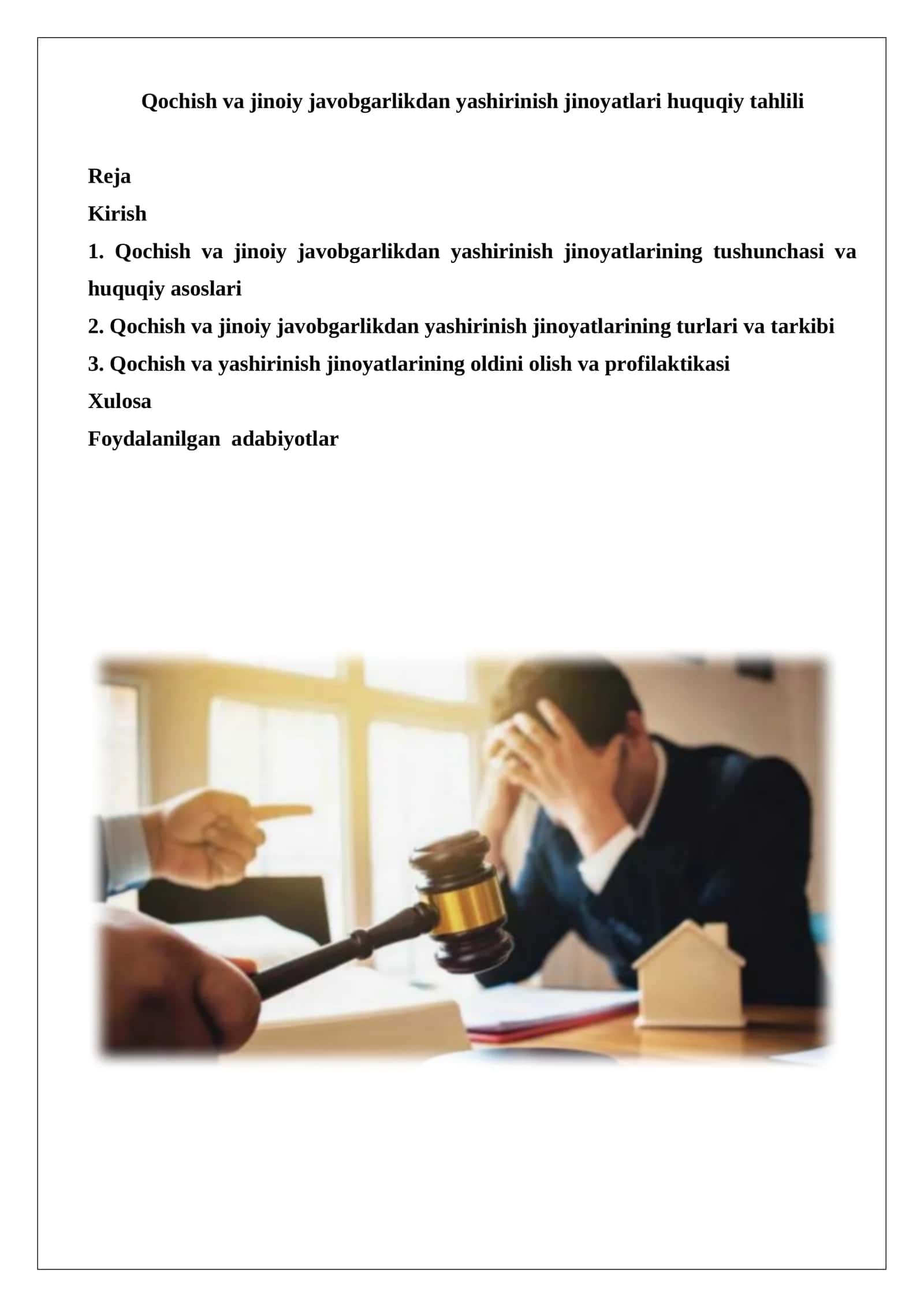 Qochish va jinoiy javobgarlikdan yashirinish jinoyatlari huquqiy tahlili