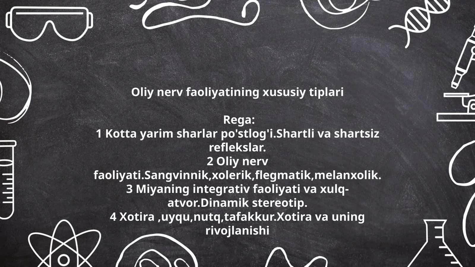 Oliy nerv faoliyatining xususiy tiplari