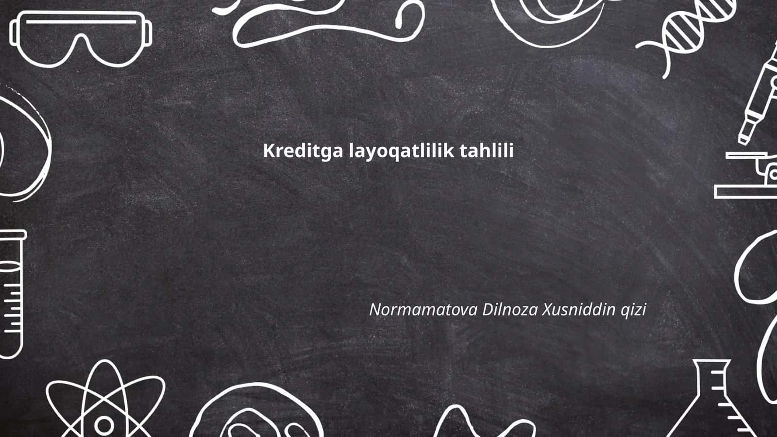 Kreditga layoqatlilik tahlili