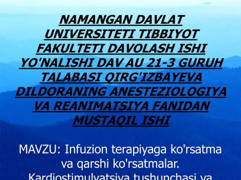 Infuzion terapiya