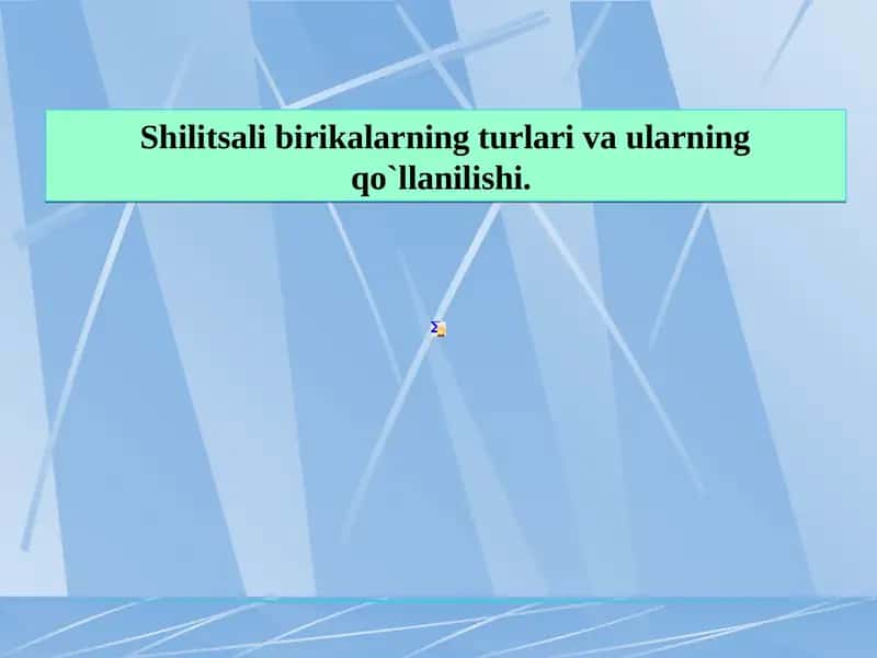 Shilitsali birikalarning turlari va ularning qo`llanilishi.