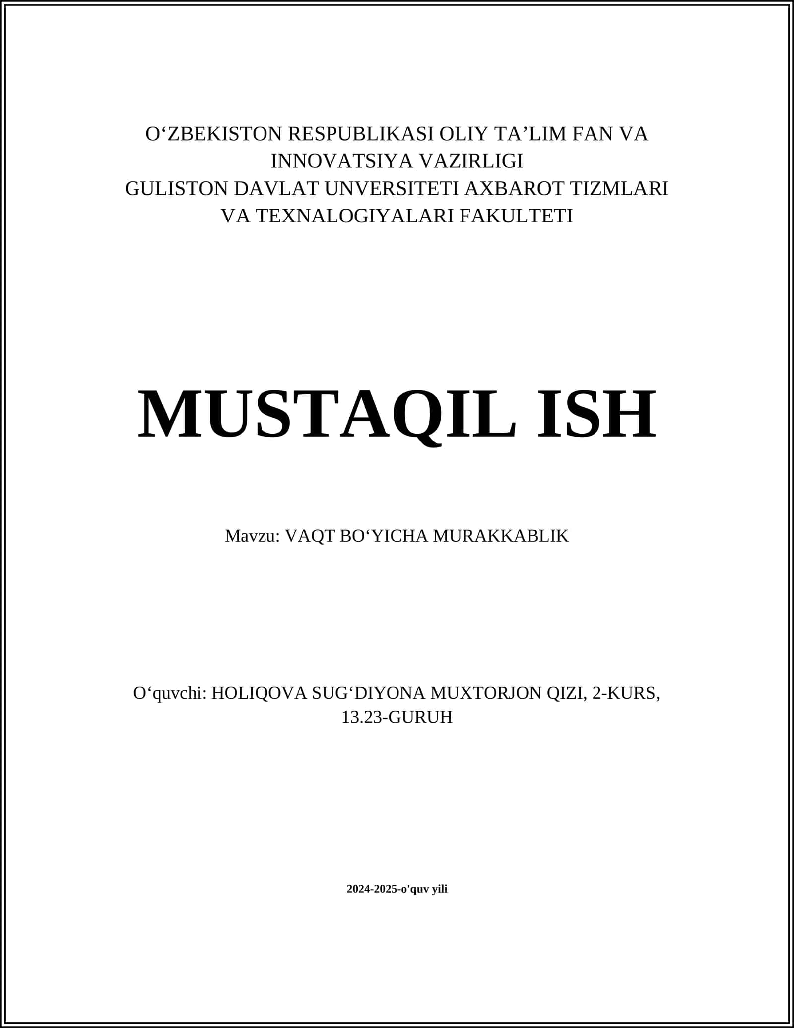 VAQT BOSHQARUVINING ASOSLARI