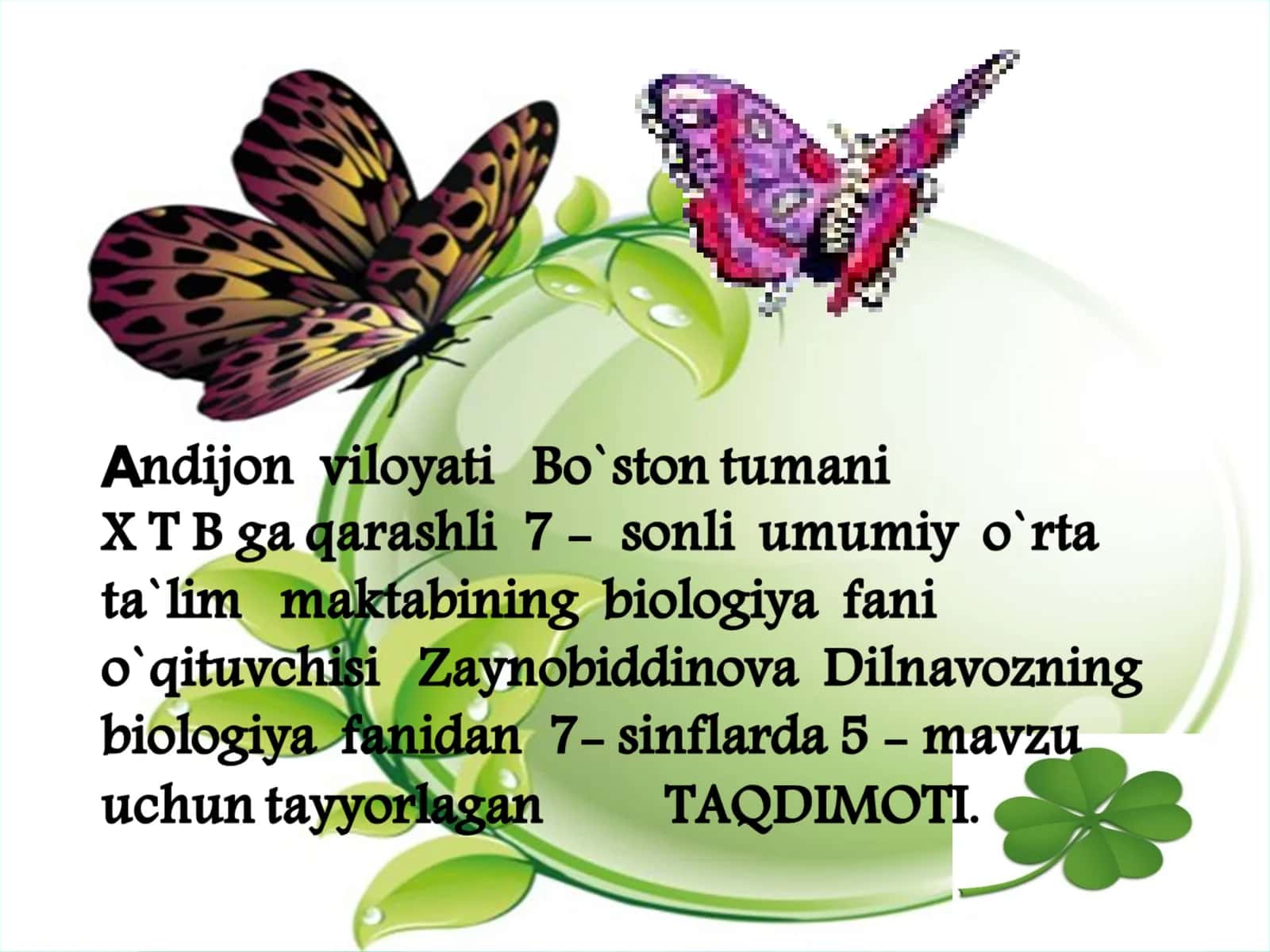 Xivchinlilar mavzusini takrorlash va uy vazifalarini so`rash
