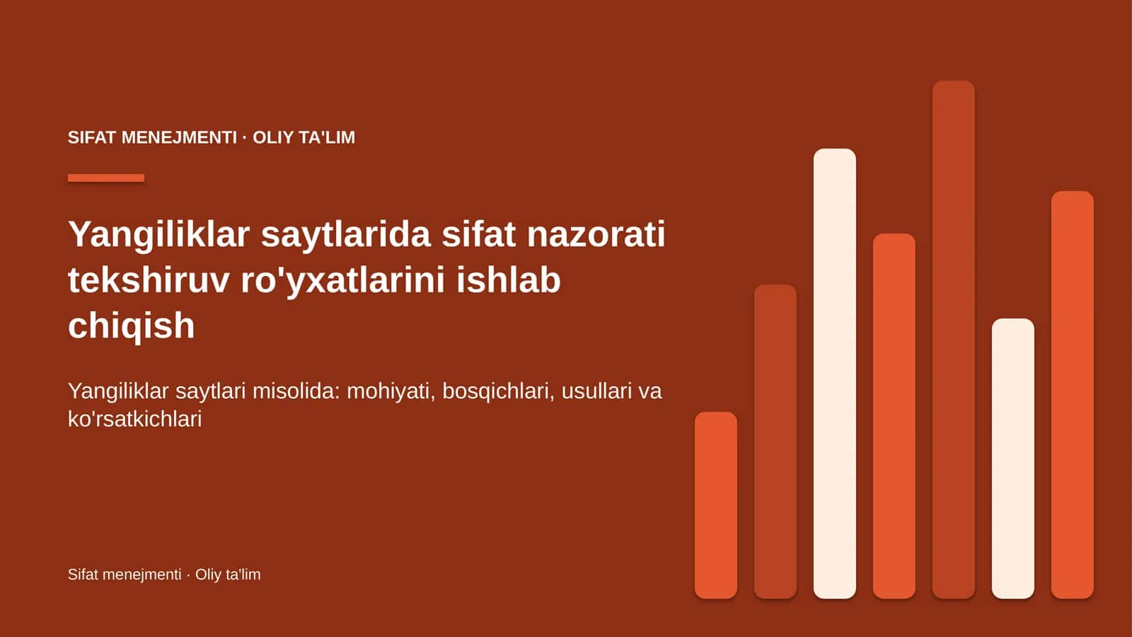 yangiliklar saytlarida sifat nazorati tekshiruv ro'yxatlarini ishlab chiqish 5930