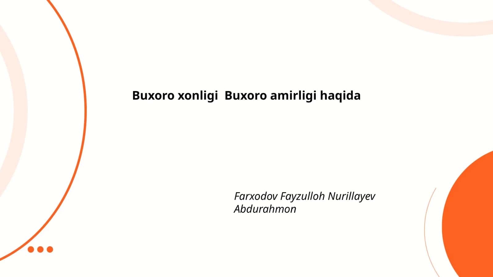 Buxoro xonligi Buxoro amirligi haqida
