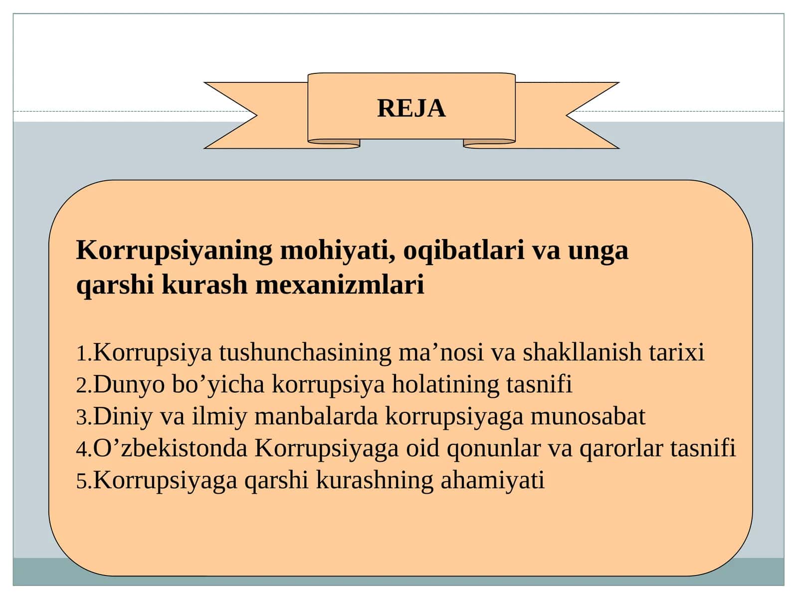 Korrupsiya va unga qarshi kurash mexanizmlari
