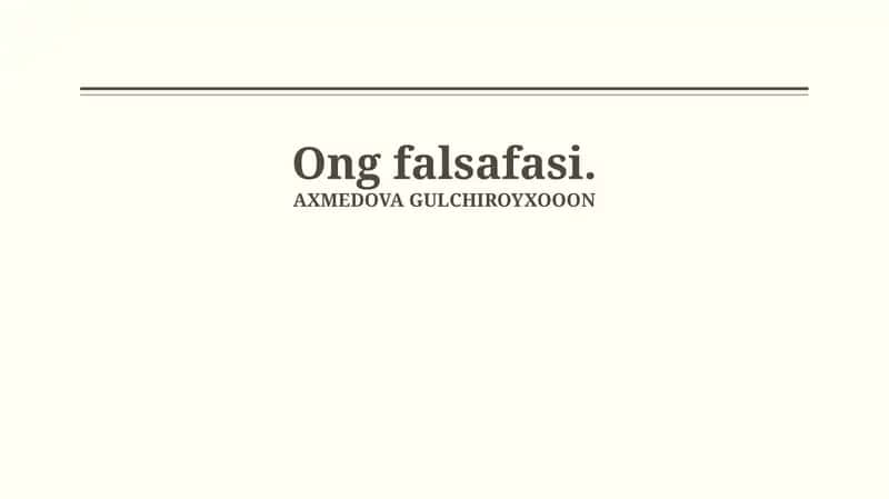 Ong falsafasi