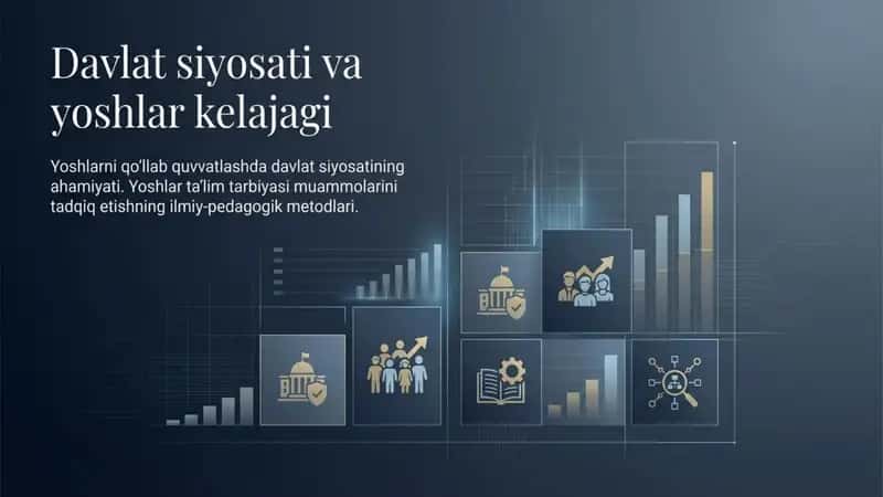 Yoshlarni qo‘llab quvvatlashda davlat siyosatining ahamiyati. Yoshlar ta'lim tarbiyasi muammolarini