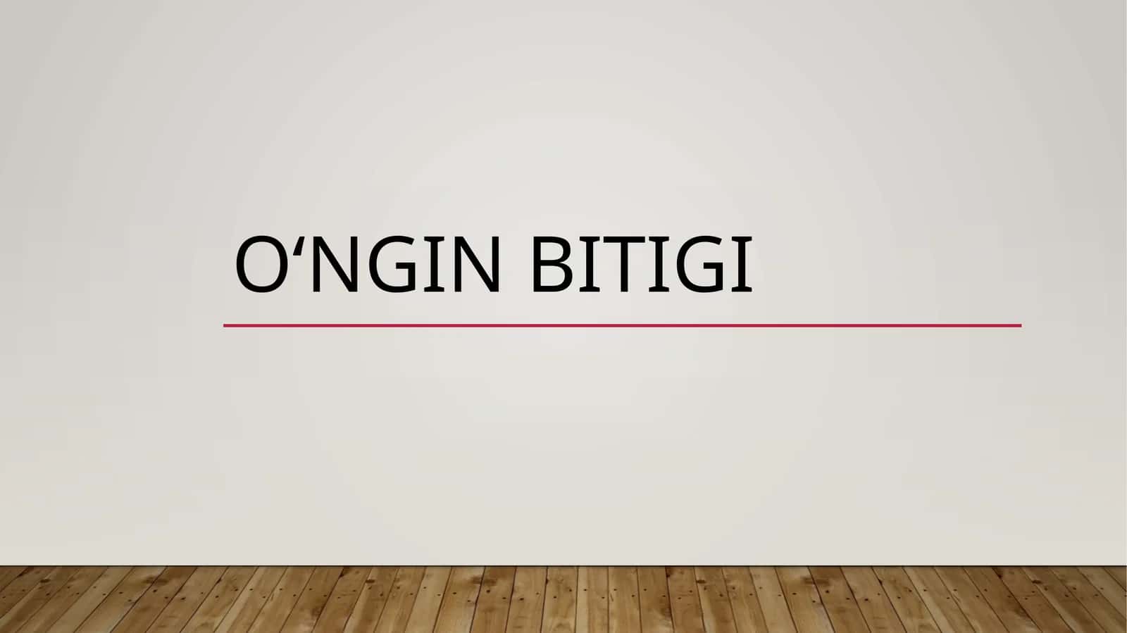 O‘ngin bitigi