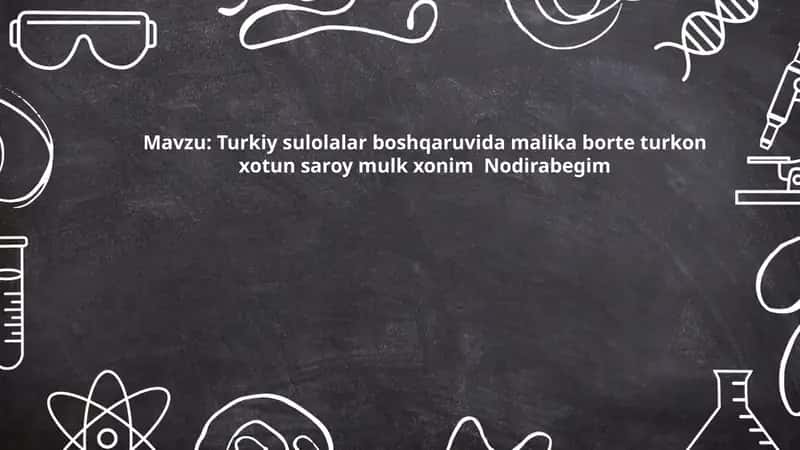Turkiy sulolalar boshqaruvida malika borte turkon xotun saroy mulk xonim Nodirabegim