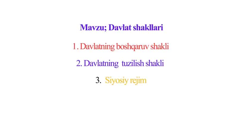 Davlat Shakllari