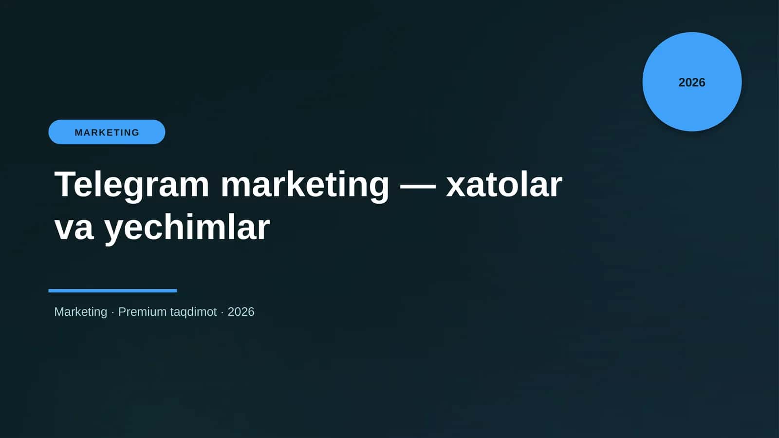 Telegram marketing — xatolar va yechimlar
