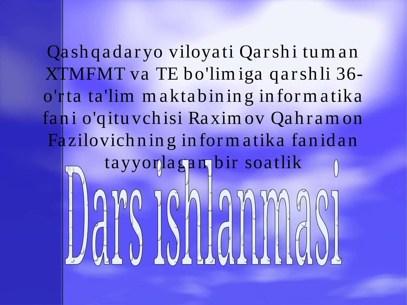 Tarmoqlanuvchi strukturali dasturlar tuzish