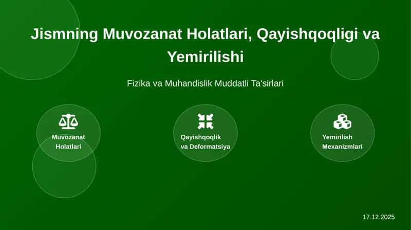 Jismning Muvozanat Holatlari