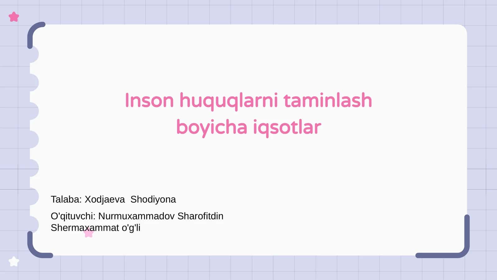 Inson huquqlarni taminlash boyicha iqsotlar
