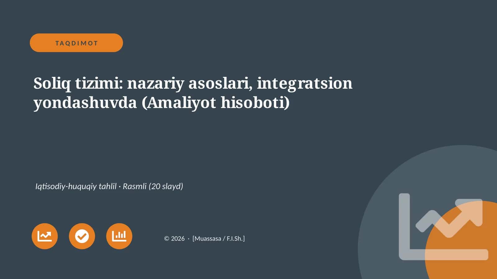 Soliq tizimi: nazariy asoslari, integratsion yondashuvda (Amaliyot hisoboti)