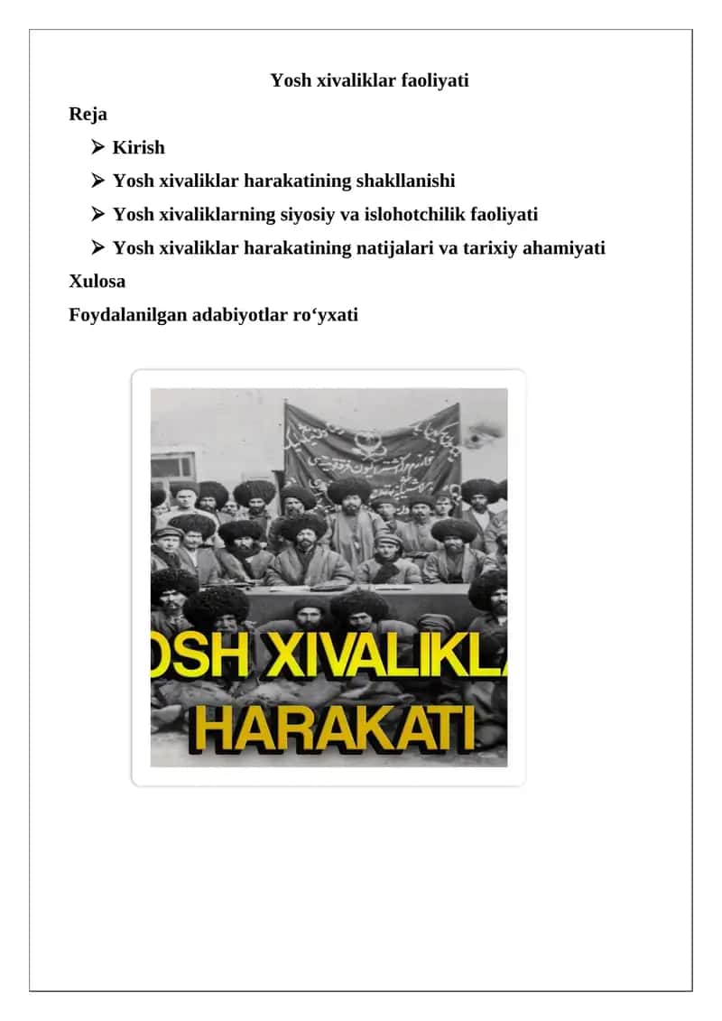 Yosh xivaliklar faoliyati