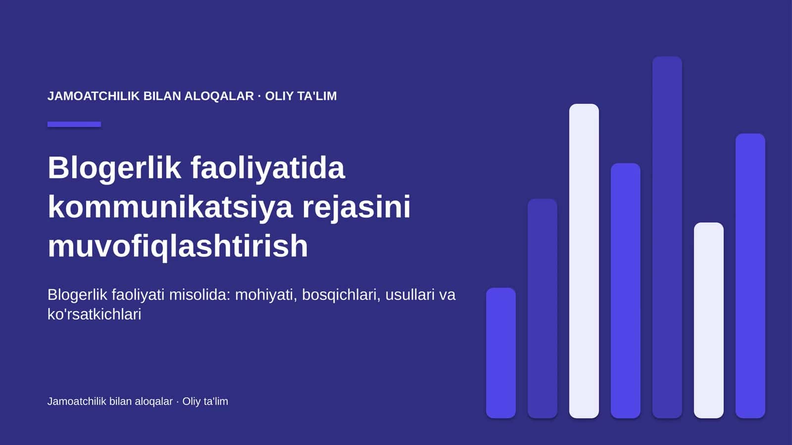 Kommunikatsiya rejasini muvofiqlashtirish