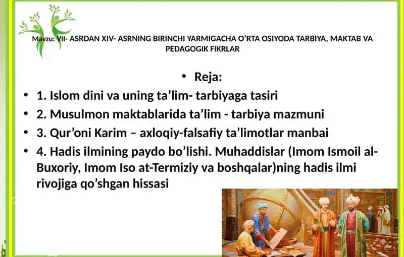 O’rta Osiyoda VII-XIV asrlarda Islom dinining tarixi, ma’naviy-sa’yasiy asoslari
