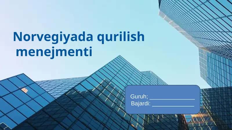 Norvegiyada Qurilish Bozori Umumiy Ko‘rinishi
