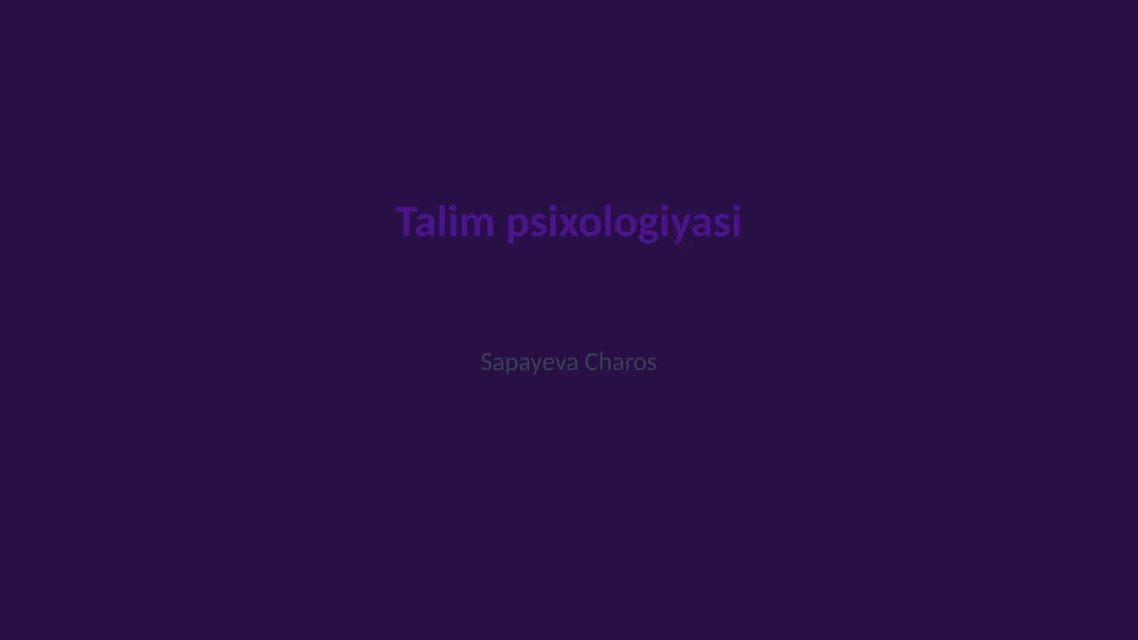 Talim psixologiyasi