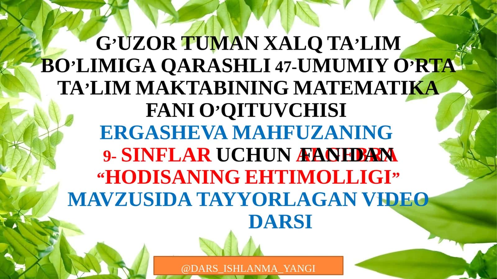 HODISANING EHTIMOLLIGI