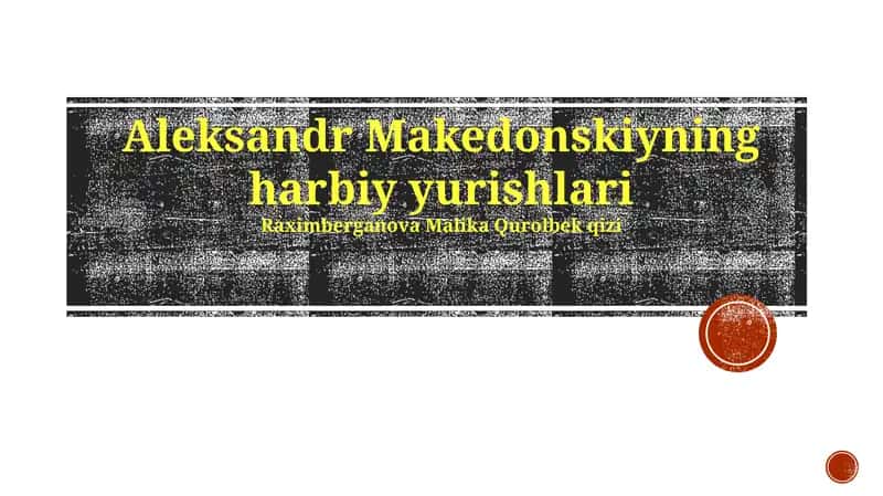 Aleksandr Makedonskiyning harbiy yurishlari