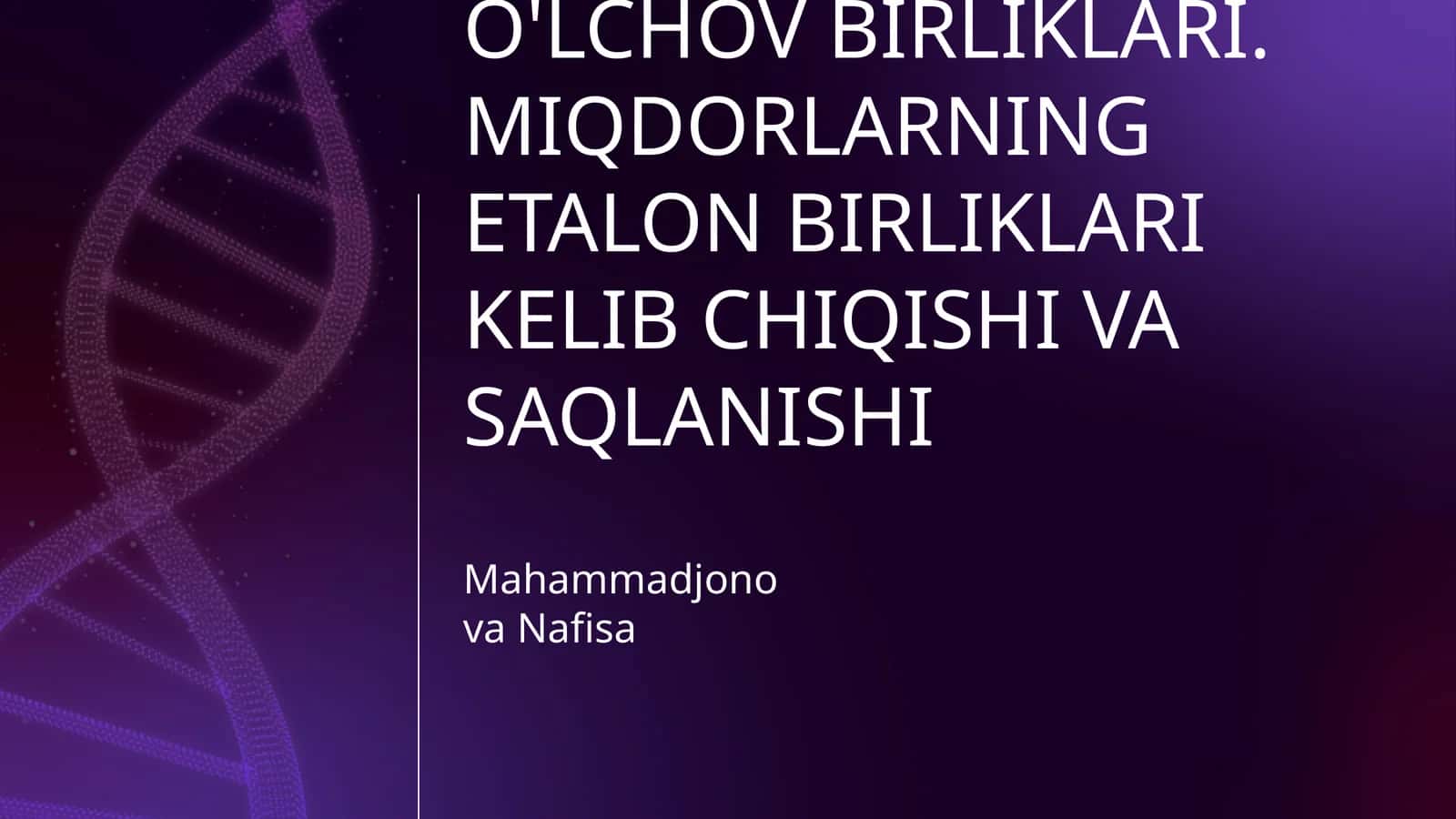 MIQDORLARNING QADIMIY VA TURLI XALQLARGA OID NOSTANDART O'LCHOV BIRLIKLARI. MIQDORLARNING ETALON BIRLIKLARI KELIB CHIQISHI VA SAQLANISHI