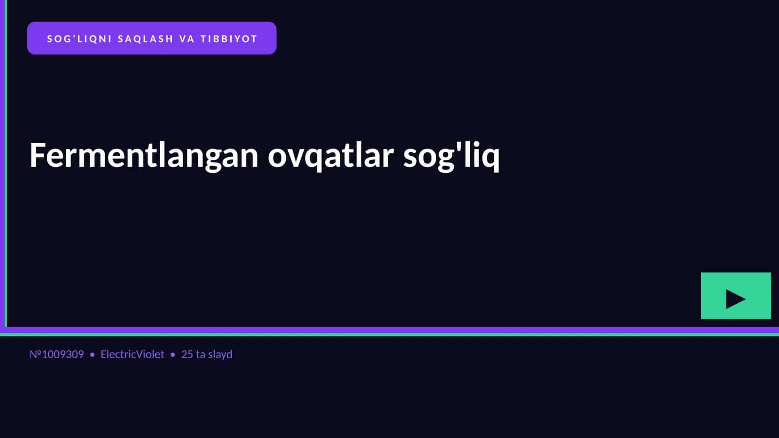 SOG'LIQNI SAQLASH VA TIBBIYOT