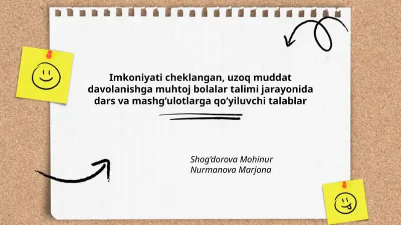 Uzoq muddat davolanishga muhtoj bolalar talimi