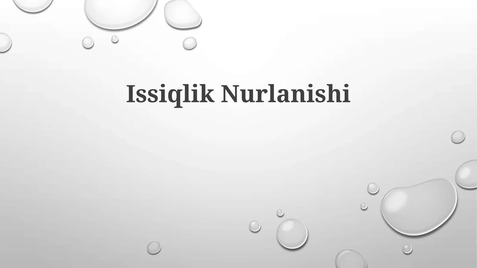 Issiqlik Nurlanishi