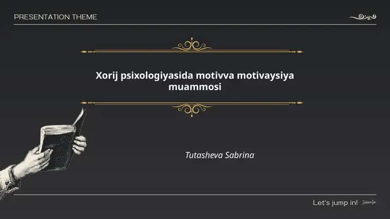 Xorij psixologiyasida motivva motivaysiya muammosi