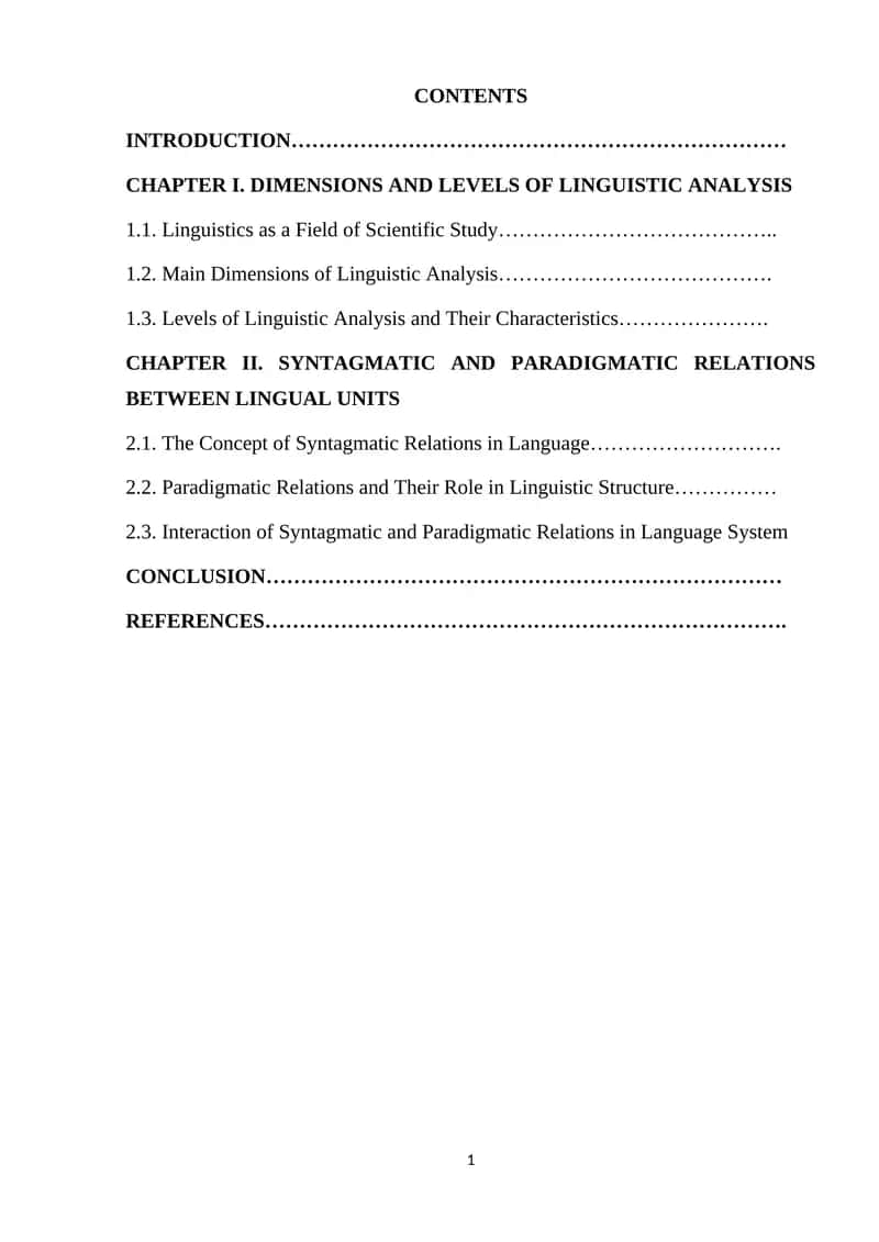 Relevance of the Course Paper