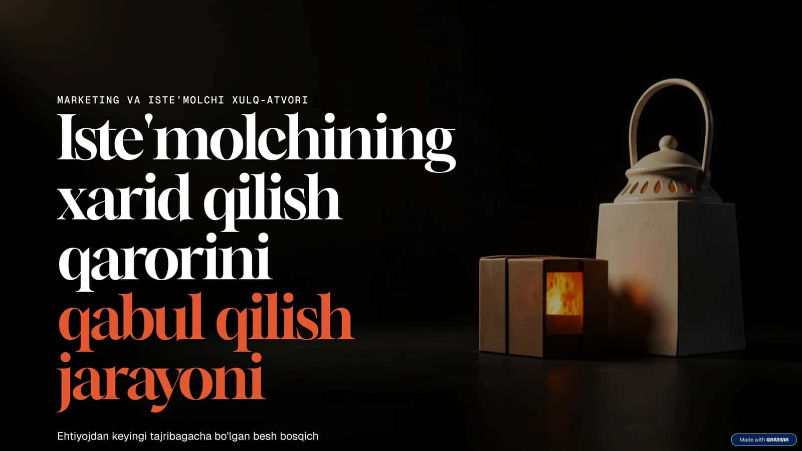 Iste'molchining xarid qilish qarorini qabul qilish jarayoni | Marketing presentation (10 slayd)