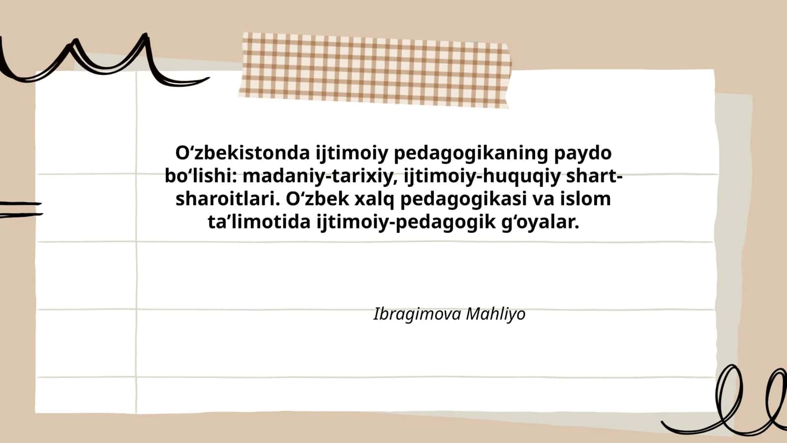 O‘zbekistonda ijtimoiy pedagogikaning paydo bo‘lishi
